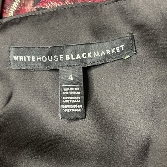 WHBM Embroidered Floral Mesh Sheath Dress Black/Pink Size 4 Flattering - Picture 10 of 12